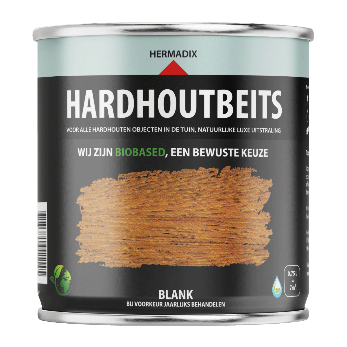 Hermadix hardhoutbeits 465 750ml zwart transparant