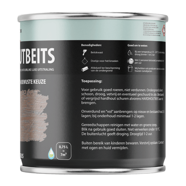 Hermadix hardhoutbeits 462 750ml lichtgrijs