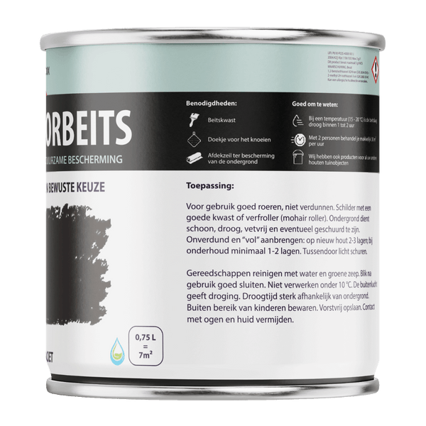 Hermadix houtdecor verfbeits 630 750ml antraciet