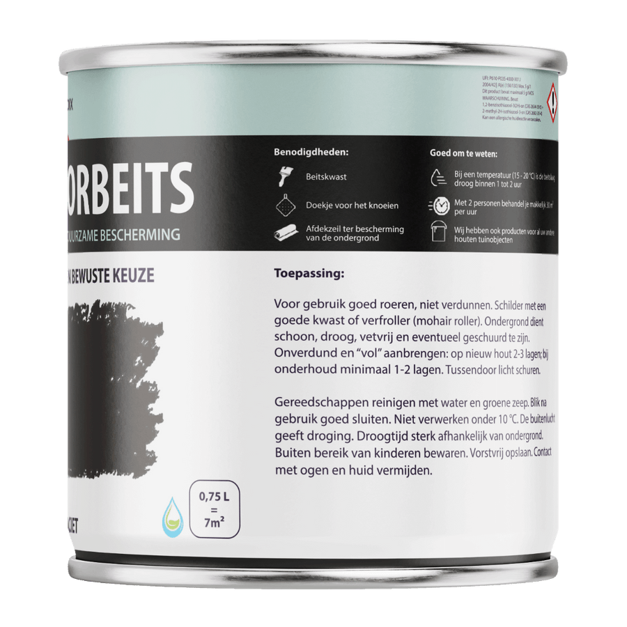 Hermadix houtdecor verfbeits 630 750ml antraciet