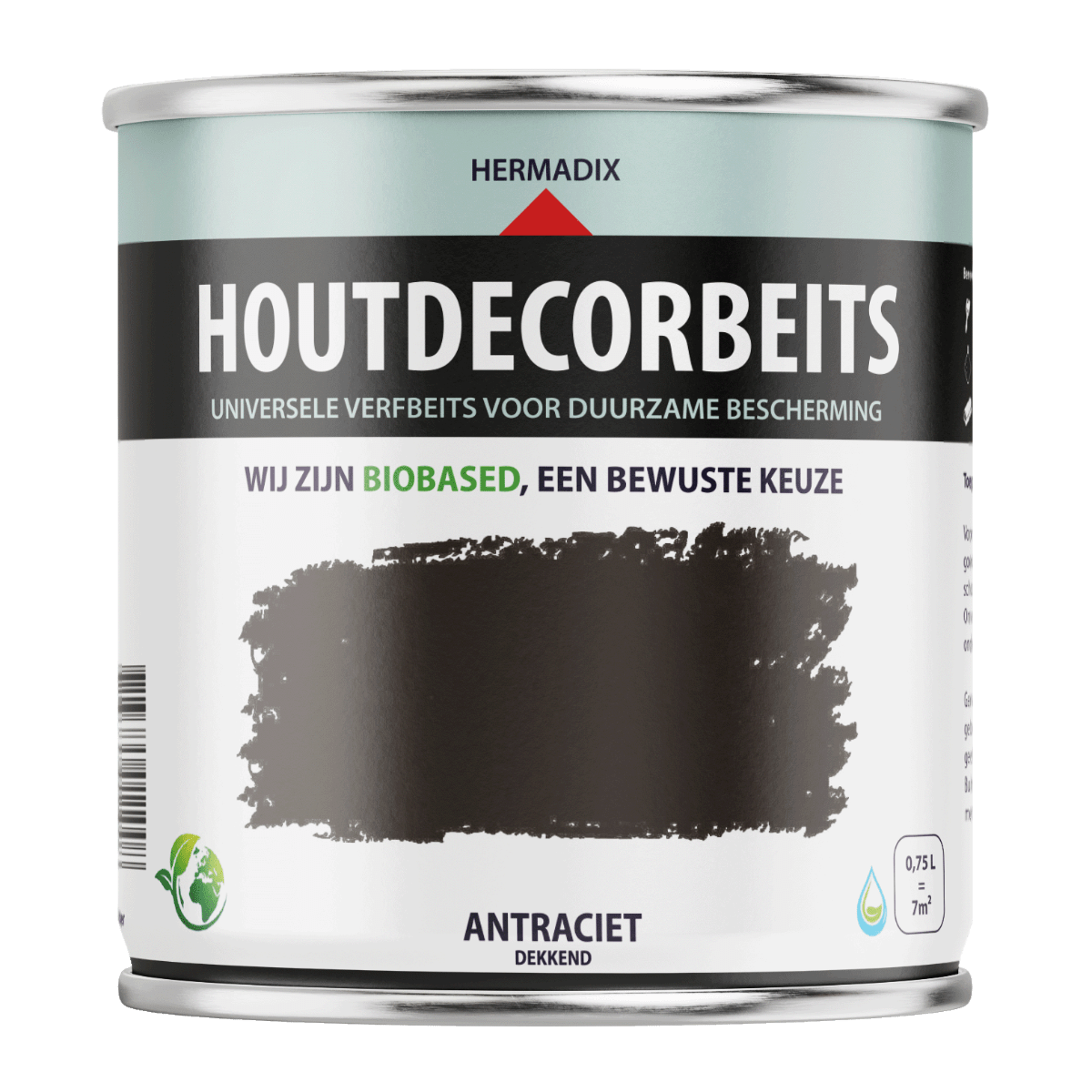 Hermadix houtdecor verfbeits 630 750ml antraciet