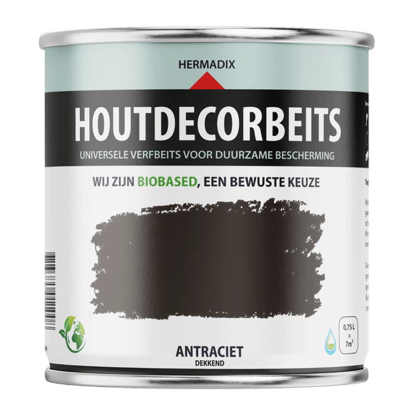 Hermadix houtdecor verfbeits 630 750ml antraciet