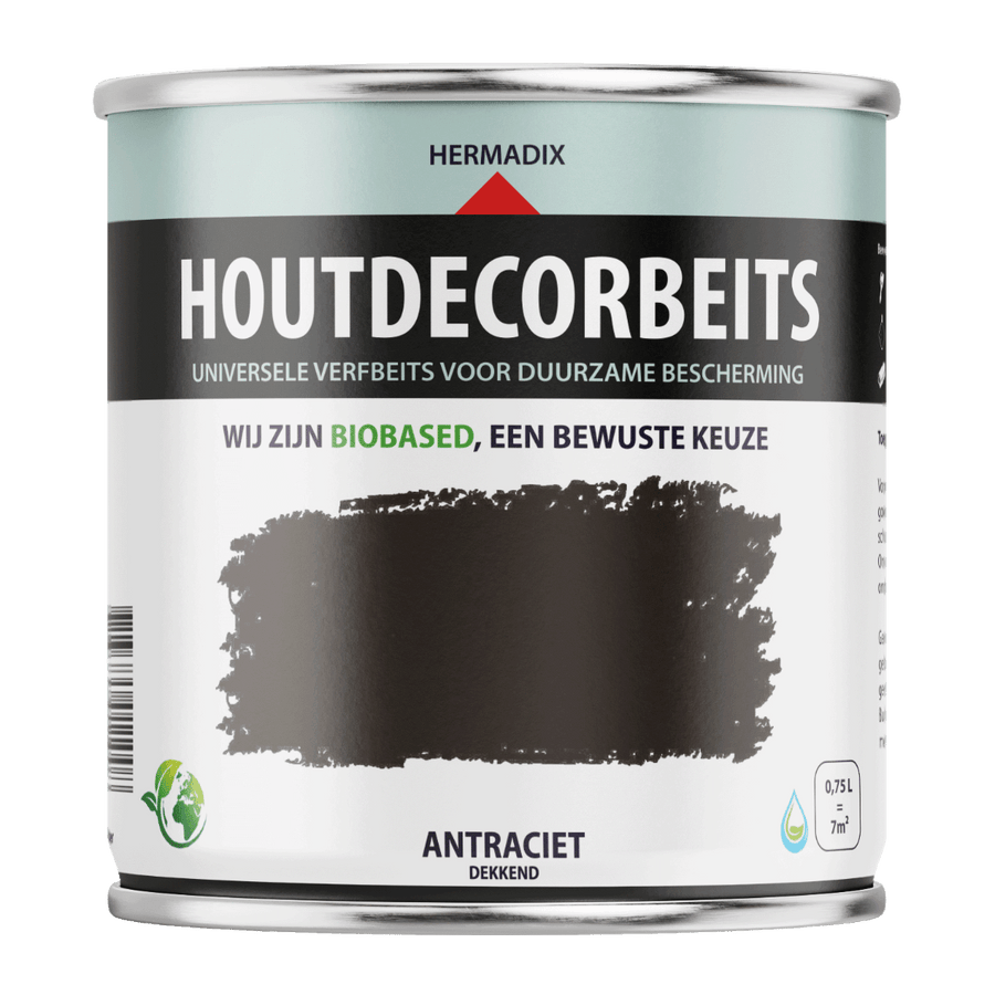 Hermadix houtdecor verfbeits 630 750ml antraciet