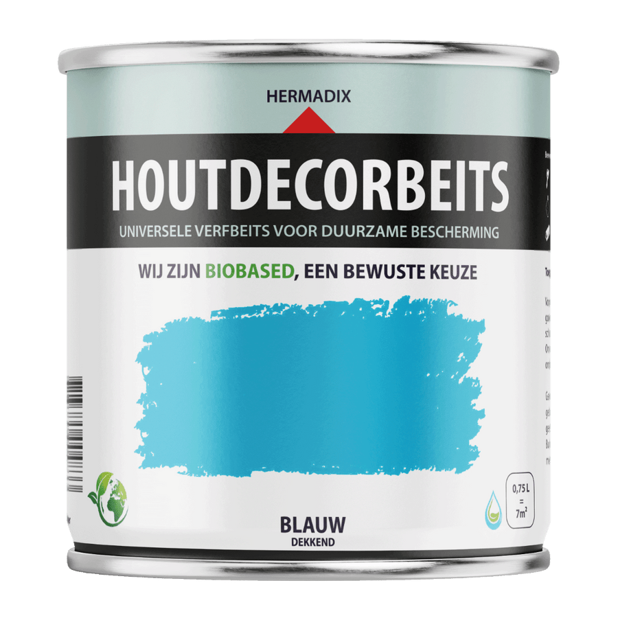 Hermadix houtdecor verfbeits 627 750ml blauw