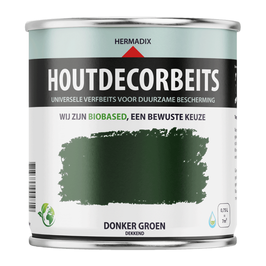 Hermadix houtdecor verfbeits 623 750ml donker groen