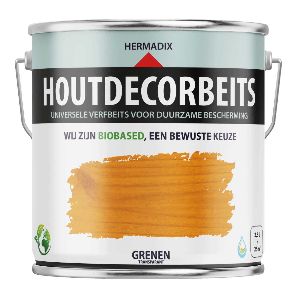 Hermadix houtdecor verfbeits 652 2500 ml grenen