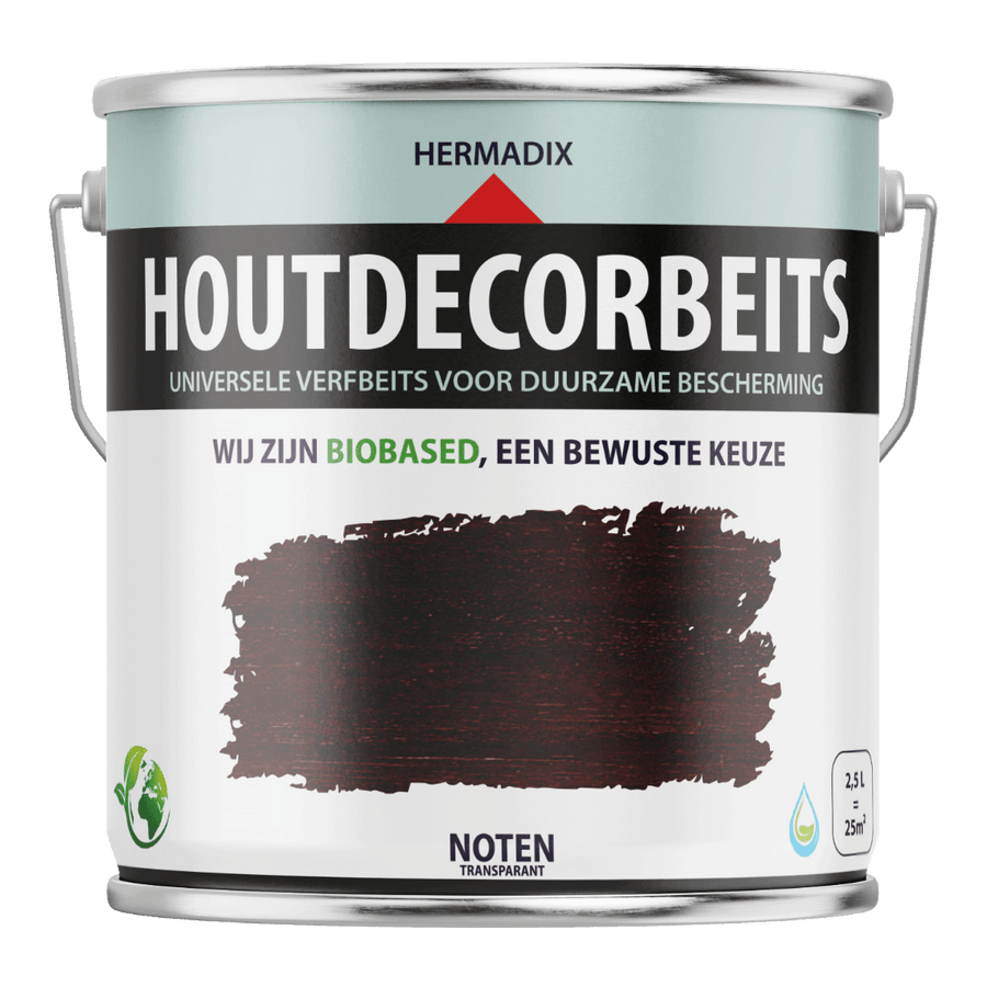 Hermadix houtdecor verfbeits 655 2500 ml noten