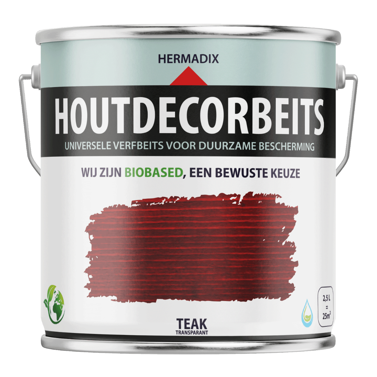 Hermadix houtdecor verfbeits 651 2500 ml teak