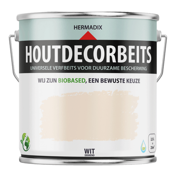 Hermadix houtdecor verfbeits 619 2500 ml wit