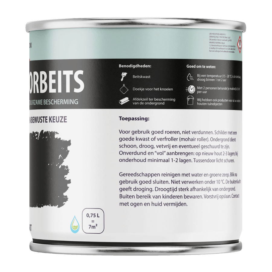 Hermadix houtdecor verfbeits 620 750ml zwart