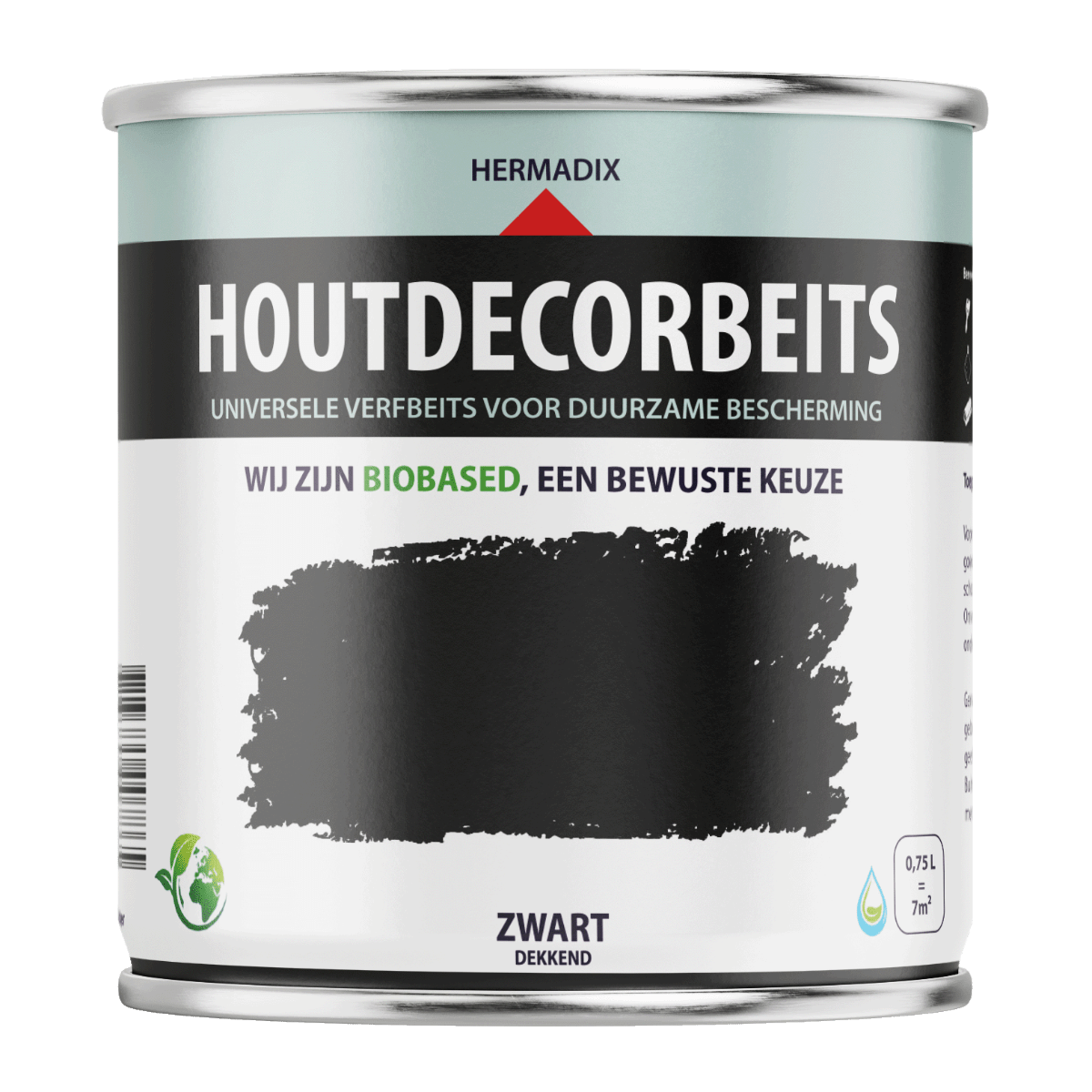 Hermadix houtdecor verfbeits 620 750ml zwart