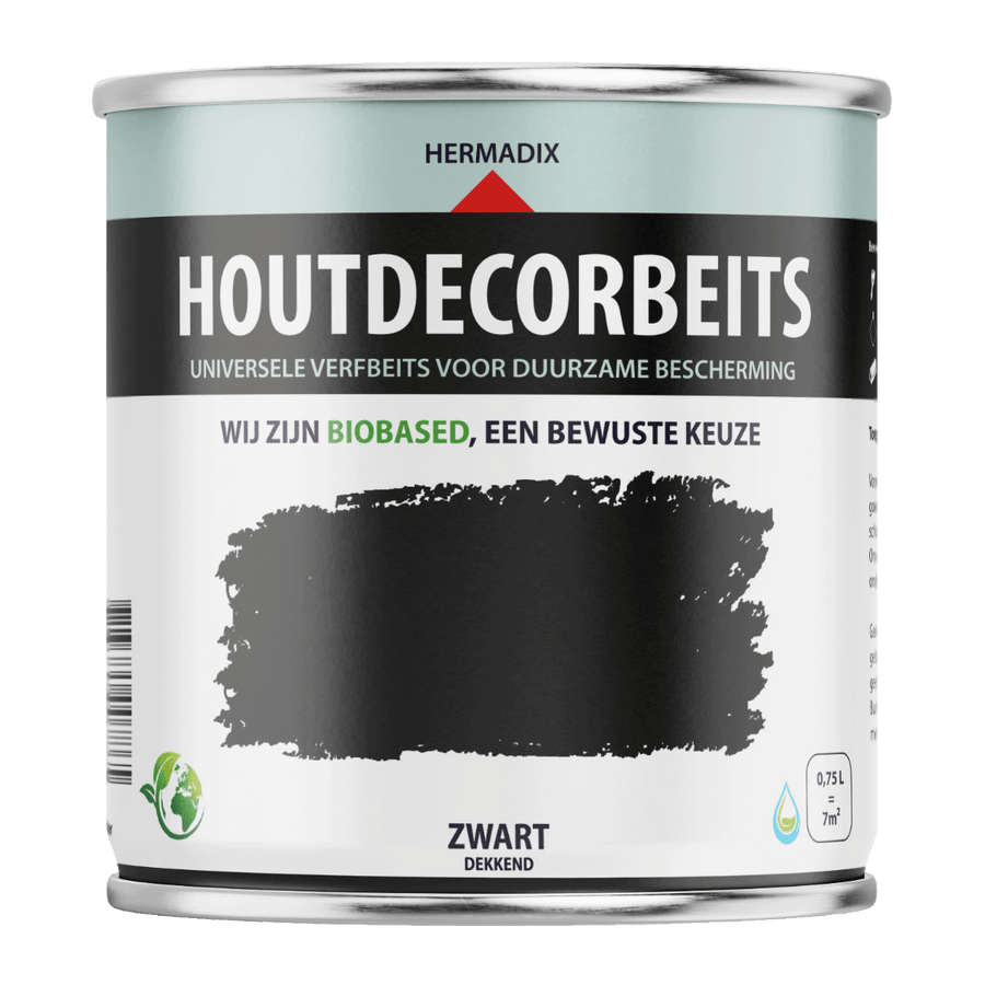 Hermadix houtdecor verfbeits 620 750ml zwart