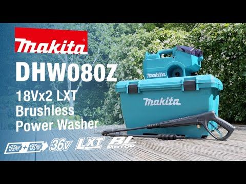 DHW080ZK LXT 2X18 V Hogedrukreiniger 80 bar. Zonder accu's en lader, in koffer.