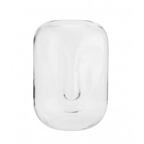 Glass vase w/ face imprint