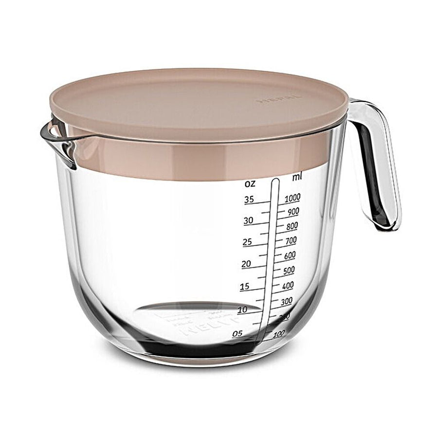 glas maatbeker chef it 1000 ml met deksel  - chalk