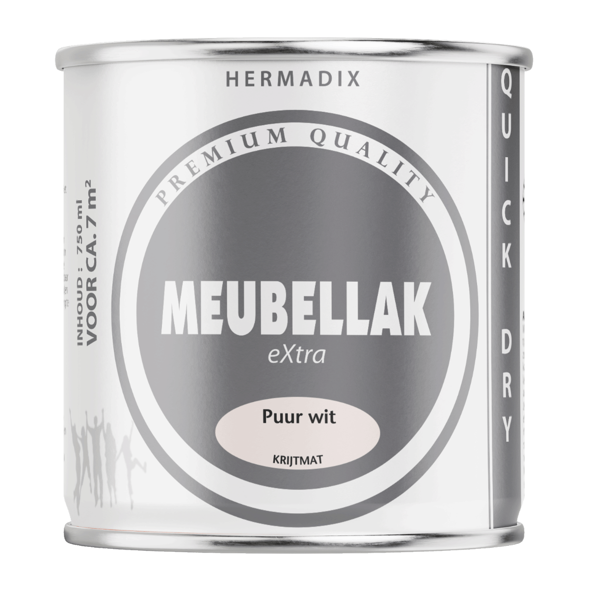 Hermadix meubellak krijtmat puurwit 750m
