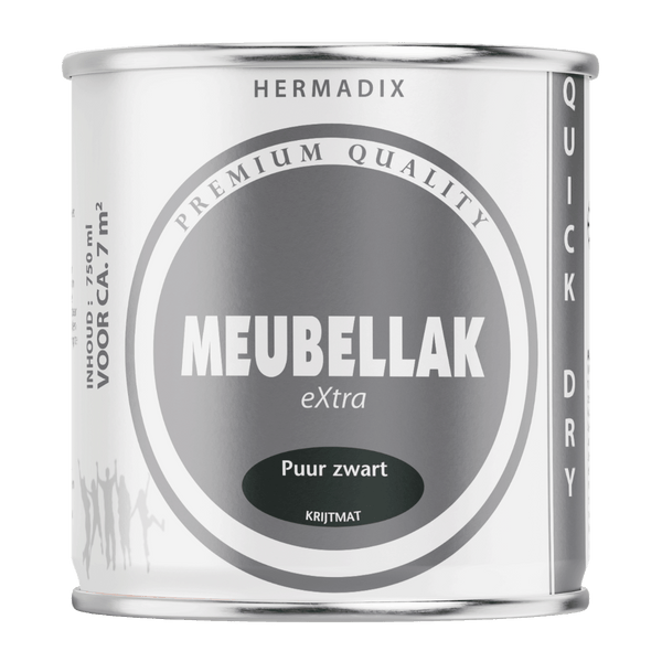 Hermadix meubellak krijtmat p.zwart 750m