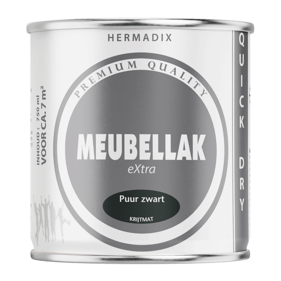 Hermadix meubellak krijtmat p.zwart 750m