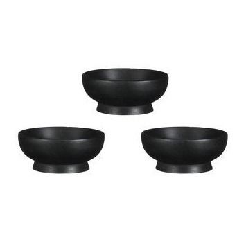 Pompeo schaal zwart 3 stuks - h5xd11cm
