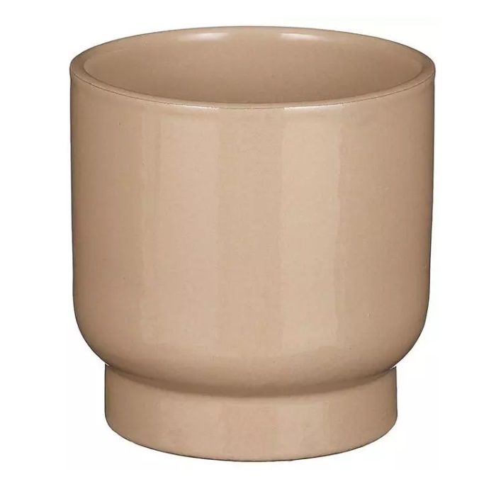 Thiago pot rond taupe - h14xd15cm