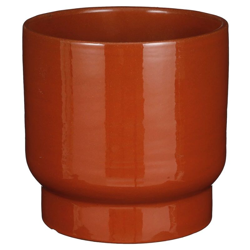 Thiago pot rond rood - h14xd15cm