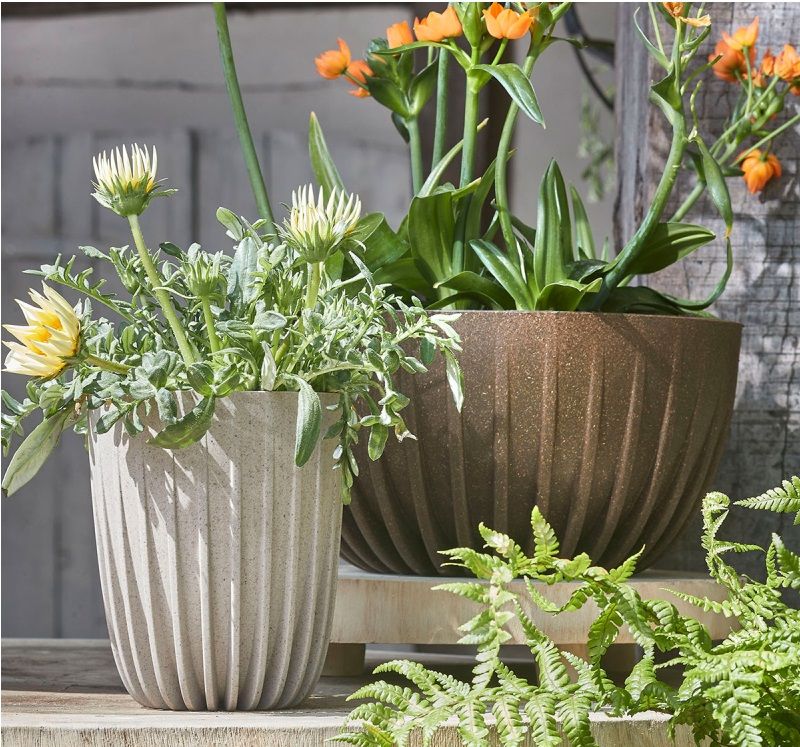 Lungo pot rond off white fsc mix - h30xd25cm