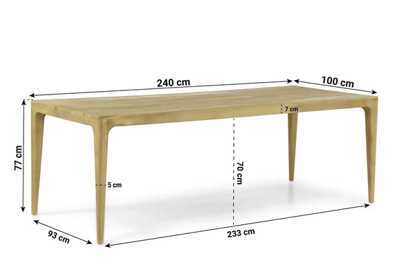Diningset Coco Custa/Sentis 240 cm