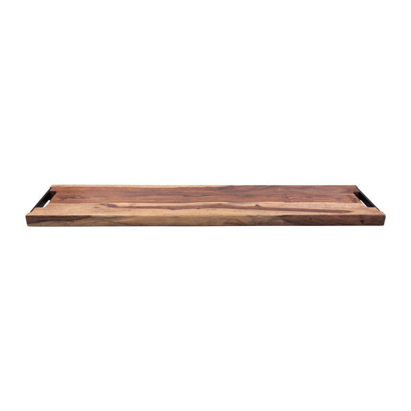 Pure Rose Wood Serveerplank met 2 metalen handvatten 85 cm