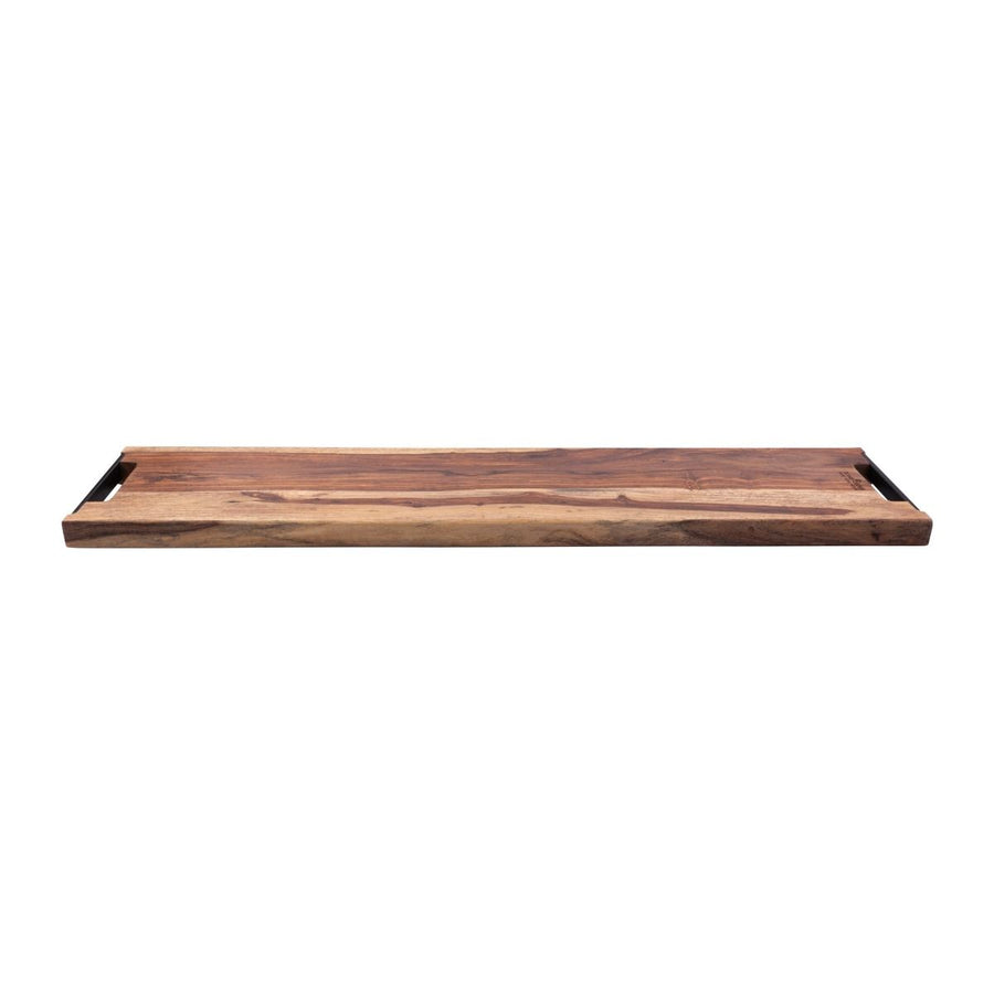 Pure Rose Wood Serveerplank met 2 metalen handvatten 85 cm