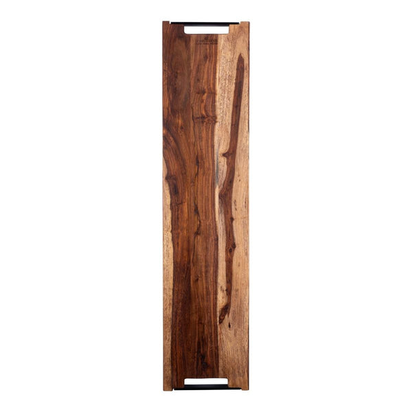 Pure Rose Wood Serveerplank met 2 metalen handvatten 85 cm