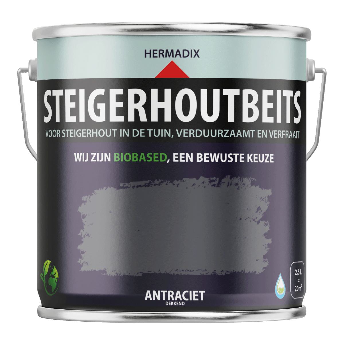 Hermadix steigerhoutbeits antraciet 2,5