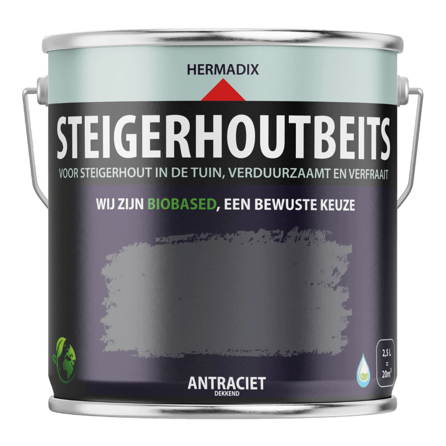 Hermadix steigerhoutbeits antraciet 2,5
