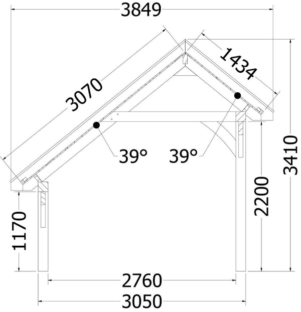 Kapschuur de Hoeve XL 6350x3800x3450mm (bxdxh)