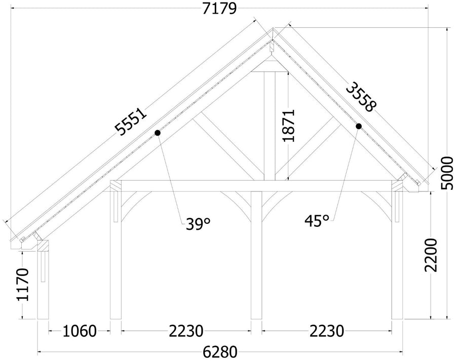 Kapschuur de Hofstee XXL 11450x5950x4600mm (bxdxh)