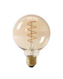 Led Full Glass Flex Filament Globe Lamp 220-240V 4W 200lm E27 G125, Gold 2100K Dimmable, energy label A