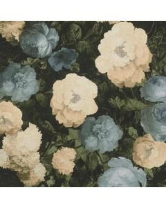 Vliesbehang History of Art bloemen blauw