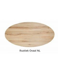 Eiken tafelblad Rustiek Ovaal met facetrand 220x110x4cm