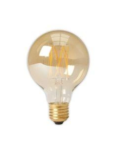 Led Full Glass LongFilament Globe Lamp 220-240V 4W 320lm E27 G80, Gold 2100K Dimmable, energy label A+