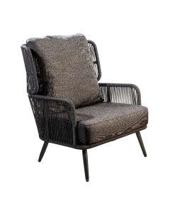 Tsubasa lounge chair alu black/rope black/soil