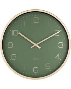 Wall clock gold Elegance green