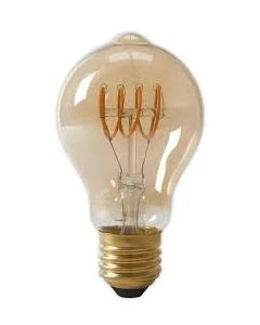 Led Full Glass Flex Filament GLS-lamp 220-240V 4W 200lm E27 A60DR, Gold 2100K Dimmable, energy label A