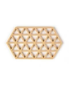 Onderzetter Hexagon Triangles geel