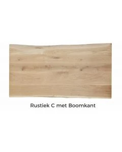 Eiken Tafelblad Rustiek met boomkant 280x100x4cm