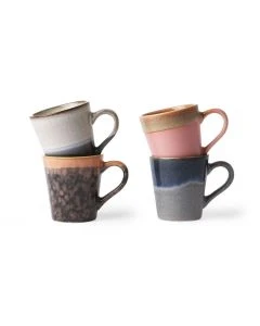 70s ceramics espresso mokken (set van 4)