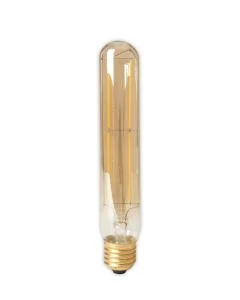 Led Full Glass LongFilament Tubelar-Type Lamp 220-240V 4W E27 T32x185, 320lm, Gold 2100K Dimmable, energy label A+