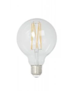Led Full Glass LongFilament Globe Lamp 220-240V 6W 430lm E27 G125, Gold 2100K Dimmable, energy label A+