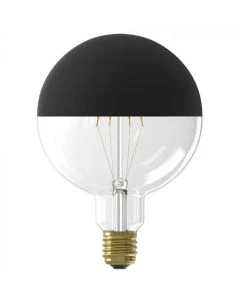 Led Full Glass Filament Top Mirror Globe Lamp 220-240V 4W 190lm E27 G125, Black 2000K dimmable, energy label A