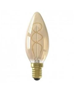 Led Full Glass Flex Filament Candle-lamp 220-240V 4W 150lm E14 B35, Gold 2100K Dimmable, energy label A