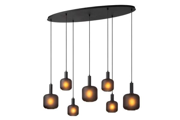 Eloise hanglamp zwart 7xE27 40W glas