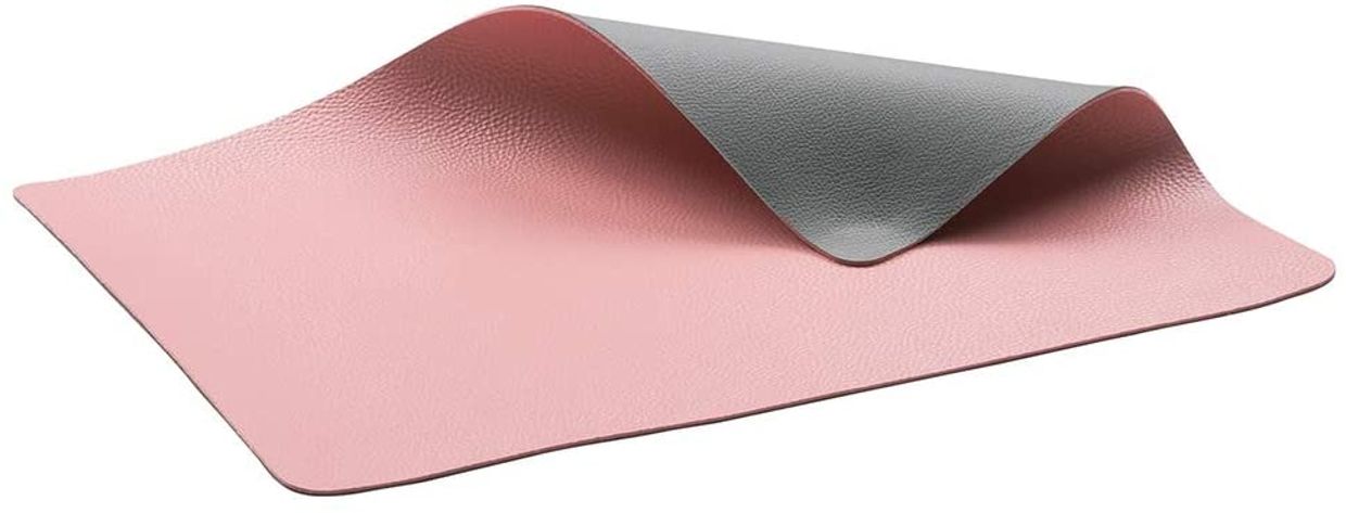 Placemat grijs/licht roze 46x33cm 4st